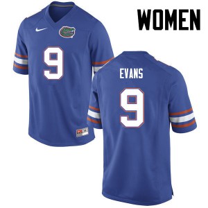 Womens Josh Evans Blue Florida #9 High School Jersey