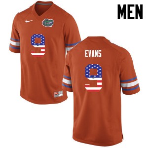 Men Josh Evans Orange University of Florida #9 USA Flag Fashion University Jerseys