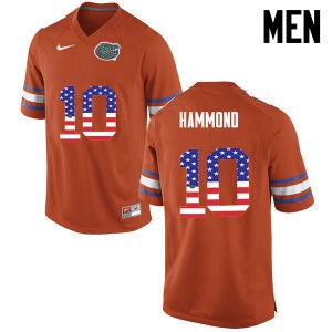 Men Josh Hammond Orange Florida #10 USA Flag Fashion University Jersey