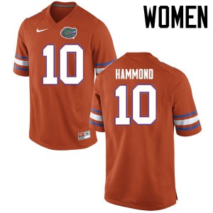 Womens Josh Hammond Orange Florida Gators #10 Stitch Jersey