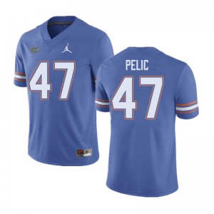 Men Jordan Brand Justin Pelic Blue University of Florida #47 Stitched Jersey
