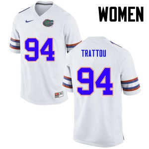 Womens Justin Trattou White Florida #94 Player Jerseys