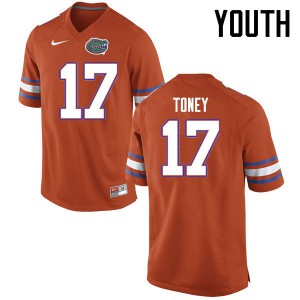 Youth Kadarius Toney Orange Florida #17 College Jerseys