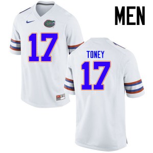 Mens Kadarius Toney White University of Florida #17 Football Jerseys