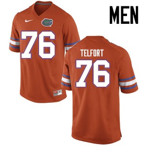 Men Kadeem Telfort Orange UF #76 Stitch Jerseys