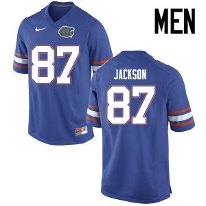 Men's Kalif Jackson Blue Florida Gators #87 Football Jersey