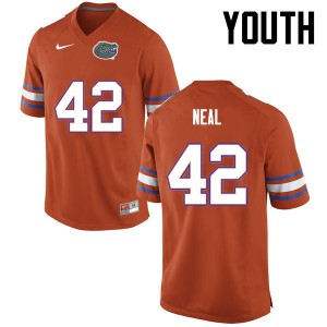 Youth Keanu Neal Orange UF #42 University Jerseys
