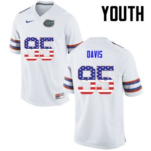 Youth Keivonnis Davis White UF #95 USA Flag Fashion High School Jerseys