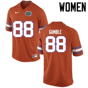 Women Kemore Gamble Orange UF #88 Stitched Jerseys