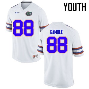 Youth Kemore Gamble White University of Florida #88 Stitch Jersey