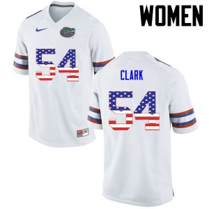 Womens Khairi Clark White UF #54 USA Flag Fashion Stitched Jerseys