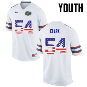 Youth Khairi Clark White University of Florida #54 USA Flag Fashion Football Jerseys