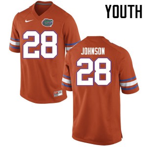 Youth Kylan Johnson Orange University of Florida #28 Stitch Jerseys