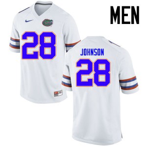 Men's Kylan Johnson White Florida #28 University Jersey