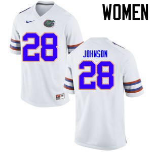 Women's Kylan Johnson White University of Florida #28 University Jersey