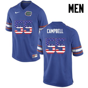 Men's Kyree Campbell Blue Florida #55 USA Flag Fashion High School Jersey