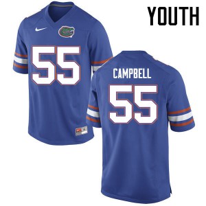 Youth Kyree Campbell Blue Florida Gators #55 Stitched Jerseys
