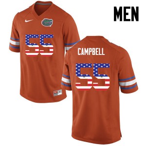 Men Kyree Campbell Orange Florida #55 USA Flag Fashion Stitch Jersey