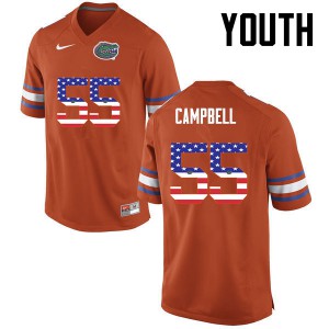 Youth Kyree Campbell Orange Florida #55 USA Flag Fashion Alumni Jersey