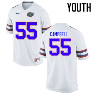 Youth Kyree Campbell White University of Florida #55 Embroidery Jersey
