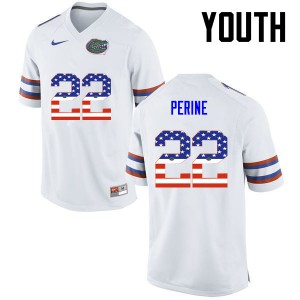 Youth Lamical Perine White Florida #22 USA Flag Fashion High School Jerseys