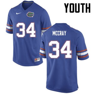 Youth Lerentee McCray Blue Florida #34 Stitch Jerseys