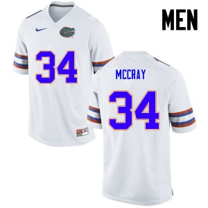 Mens Lerentee McCray White Florida Gators #34 College Jerseys