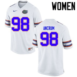 Women Luke Ancrum White UF #98 Football Jersey
