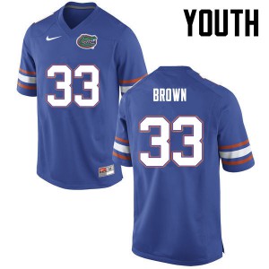 Youth Mack Brown Blue UF #33 Football Jerseys