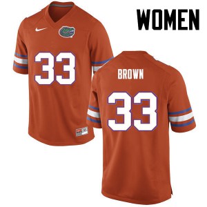 Women Mack Brown Orange Florida #33 Stitched Jersey