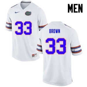 Men Mack Brown White Florida Gators #33 High School Jerseys