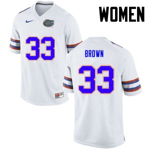 Women's Mack Brown White Florida #33 Stitched Jerseys
