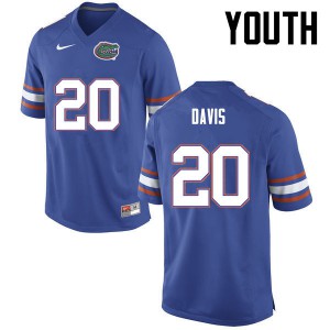 Youth Malik Davis Blue Florida Gators #20 NCAA Jersey