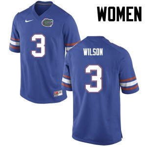 Women's Marco Wilson Blue University of Florida #3 Stitched Jersey