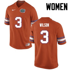 Women Marco Wilson Orange Florida #3 Stitched Jersey