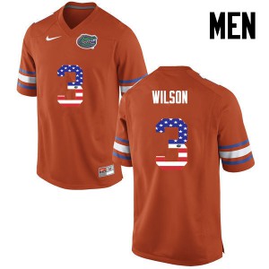 Men's Marco Wilson Orange Florida #3 USA Flag Fashion NCAA Jerseys