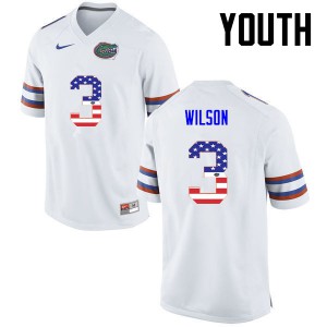 Youth Marco Wilson White Florida #3 USA Flag Fashion Official Jerseys