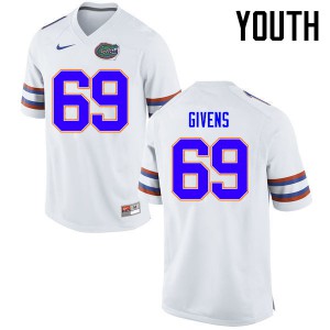 Youth Marcus Givens White Florida #69 NCAA Jerseys