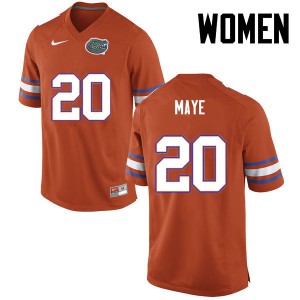 Womens Marcus Maye Orange Florida Gators #20 Official Jerseys