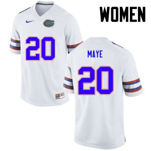 Womens Marcus Maye White Florida Gators #20 Alumni Jerseys