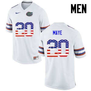 Men's Marcus Maye White Florida #20 USA Flag Fashion Official Jerseys