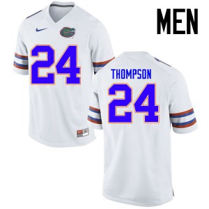 Men's Mark Thompson White UF #24 Official Jerseys