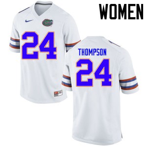 Womens Mark Thompson White Florida #24 Alumni Jersey