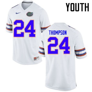 Youth Mark Thompson White UF #24 Official Jerseys