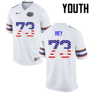 Youth Martez Ivey White Florida #73 USA Flag Fashion College Jerseys