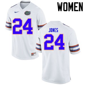 Women Matt Jones White Florida #24 NCAA Jerseys