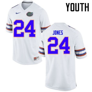 Youth Matt Jones White University of Florida #24 Stitch Jerseys
