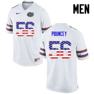 Men's Maurkice Pouncey White University of Florida #56 USA Flag Fashion Alumni Jersey