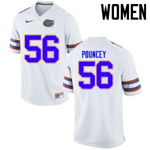 Women Maurkice Pouncey White UF #56 Stitch Jersey