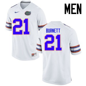 Men's McArthur Burnett White Florida Gators #21 High School Jerseys